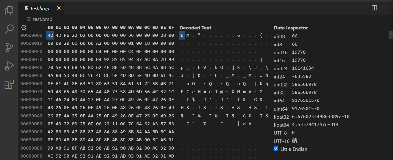 visual studio code hex editor